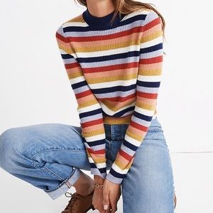 Madewell Mockneck Stripe Sweater